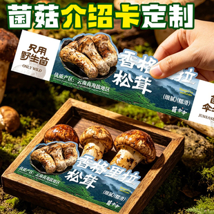 菌菇介绍卡定制农产品礼盒信息科普小卡片定做蘑菇菌类说明卡设计