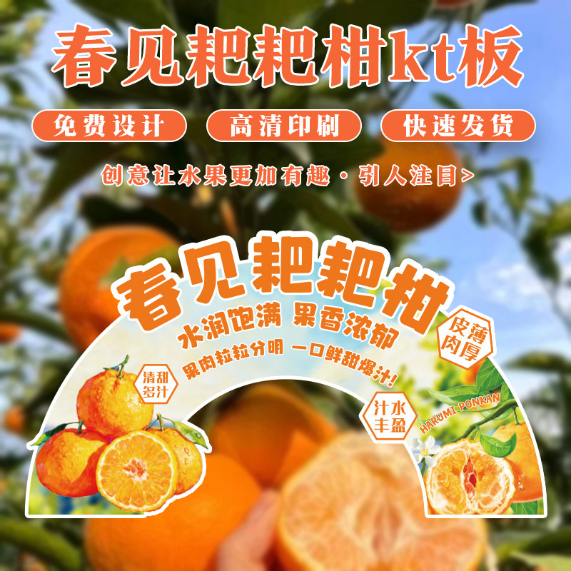 春见KT板水果展示牌陈列牌创意定制耙耙柑水果店氛围装饰广告牌,商业/办公家具,kt板/广告板/发泡板,淘宝优惠券,粉丝福利购,淘宝优惠卷