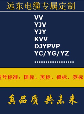 远东电缆 KVV/KVVR/YJV/YJV22/VV/DJYPVP/YC/拖链电缆等专属定制