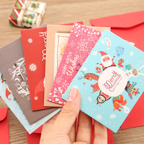 叁拾 圣诞贺卡留言节日卡片 12月的礼物 系列 一套6张入