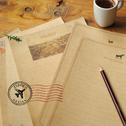 21DOES信封信纸复古暗花纹小王子