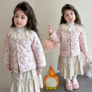 女童外套2025冬装新款女宝秋冬加绒加厚小女孩宝宝儿童冬季棉衣
