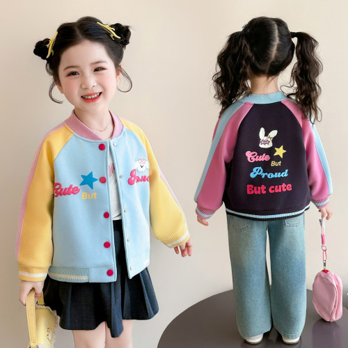 女童外套春装春季儿童棒球服衣服