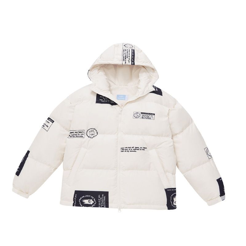 男士印花青年短款保暖羽绒服 B2ACB4391