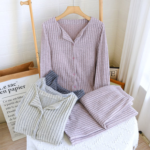 带胸垫的家居服可外穿洋气超舒服套装高级感秋冬季睡衣遮胸防凸点