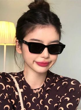 欧美风墨镜女夏小框小脸网红拍照窄太阳镜超酷ins防晒眼镜遮光