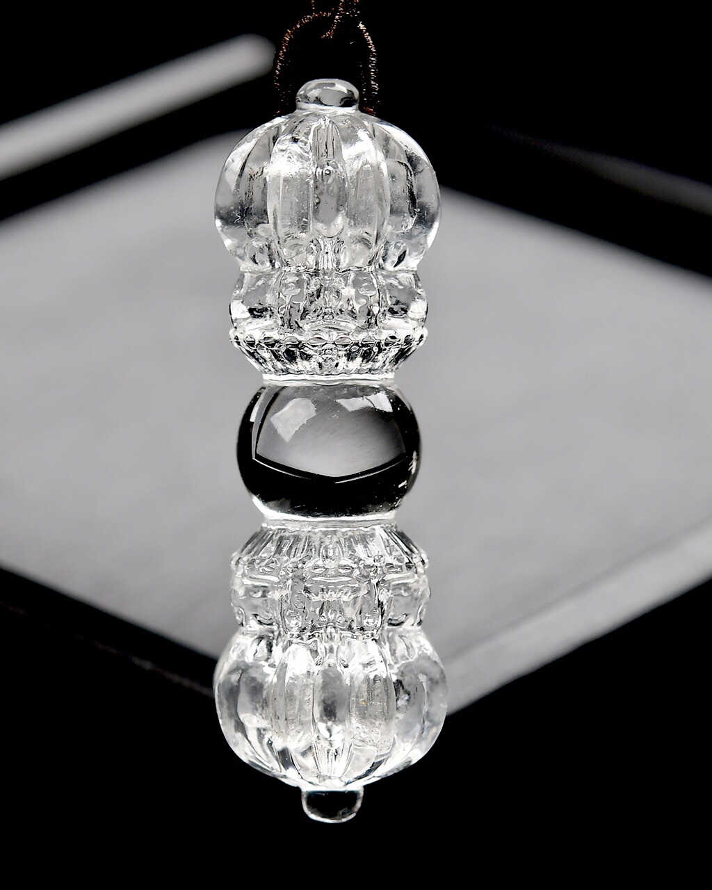 天然白水晶金刚杵吊坠降魔杵金刚橛项坠项链挂件饰品礼物礼品