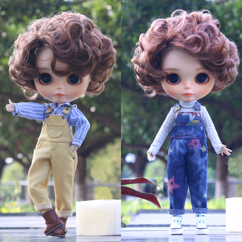 小布中布bjd6分娃娃衣服holala高领打底长袖T娃衣背带裤套装