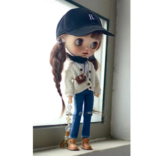 Blythe小布西西里甘蔗体ob11ob24破洞牛仔裤bjd6分azone休闲裤