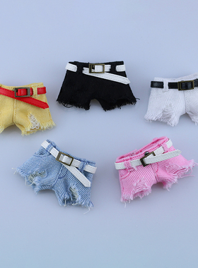 bjd12分6分出逃体牛仔短裤小布ob11妹头holala娃衣破洞热裤