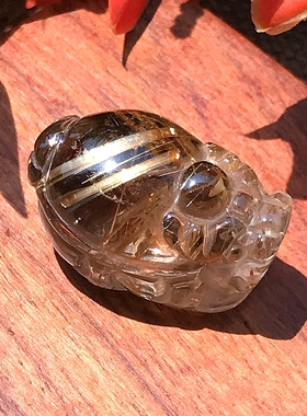 天然金发晶龙龟吊坠复古男女项坠