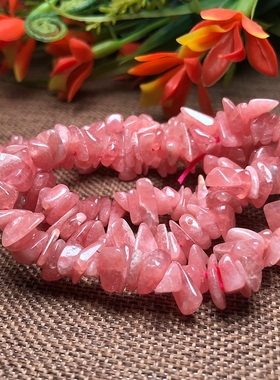 天然红纹石碎石手链女款手串礼物