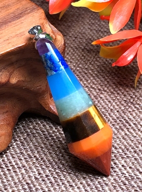 天然混搭半宝石灵摆吊坠民族风男