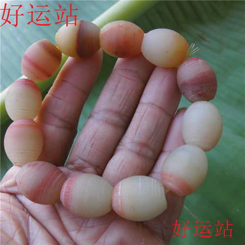 新款促销磨砂面俏色黄龙玉桶珠男生手链黄蜡石椭圆形手串宝石盘珠