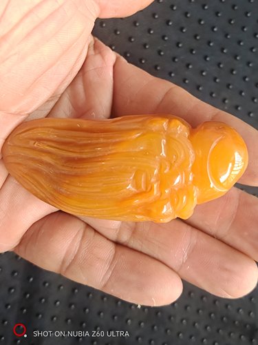 新款促销黄龙玉寿星公手把件手工雕刻宝石茶宠手玩物鸡油黄黄腊石