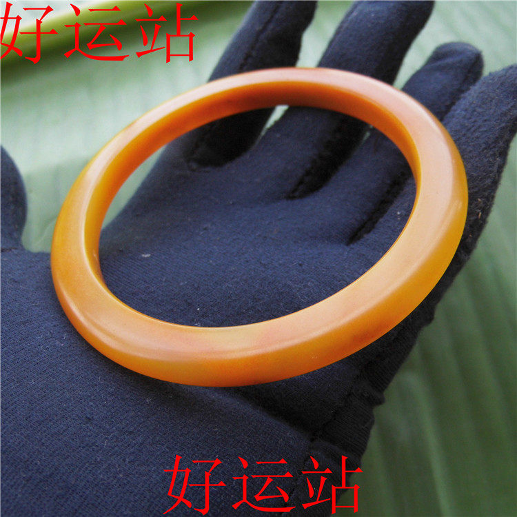 精品黄龙玉贵妃玉镯子时尚手工玉手饰