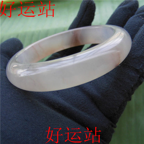 好运站黄龙玉女生手镯时尚玉石手饰老玉镯子带血筋黄蜡石珠宝首饰