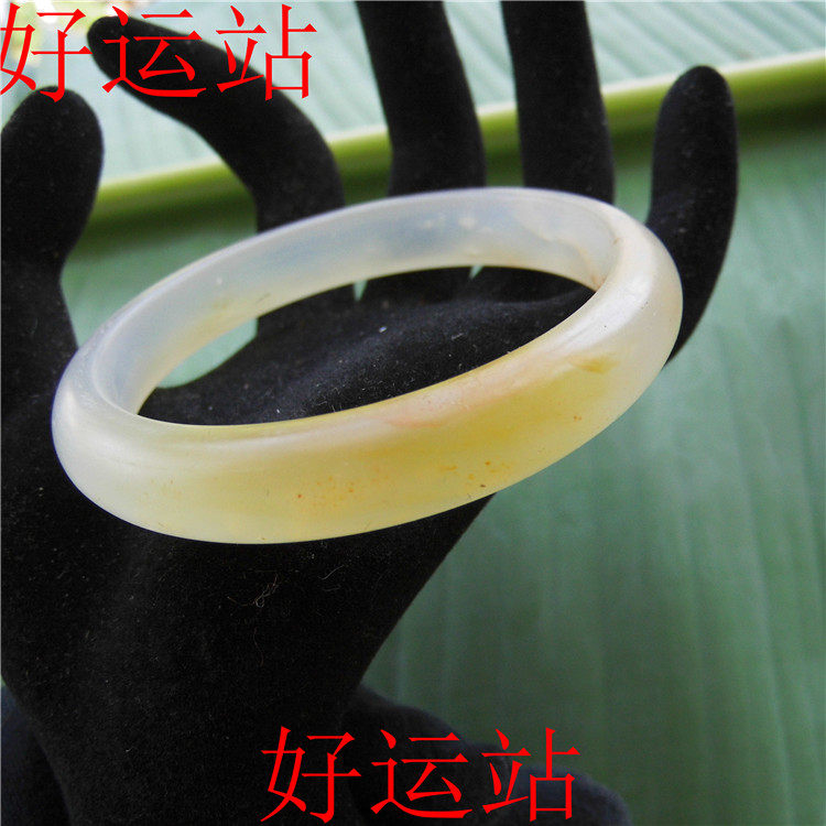 缅甸黄龙玉山筋料女生手镯手工时尚玉佩黄蜡石玉镯子原石水草飘花