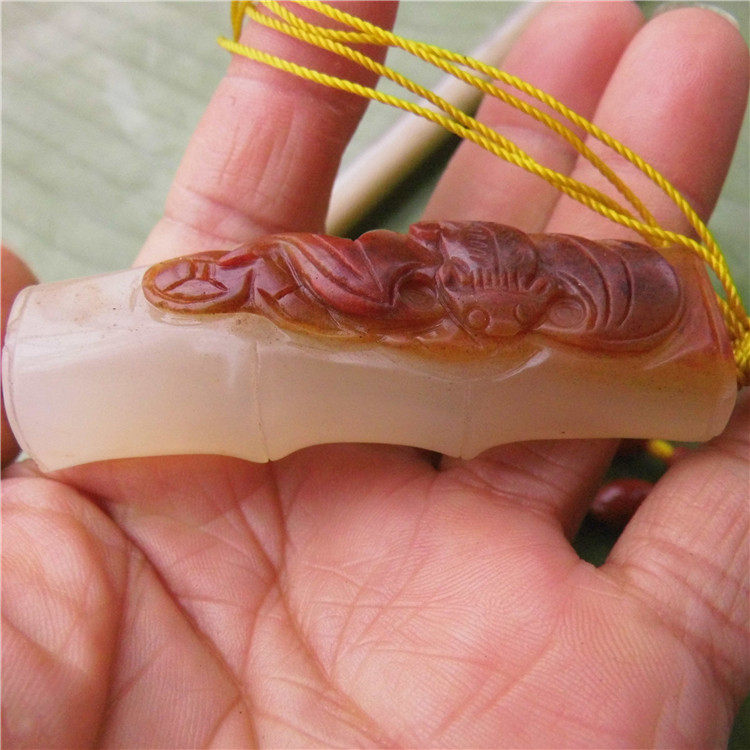 促销手工玉器项链黄龙玉吊坠富足有余男女款挂件玉石黄蜡石玉佩