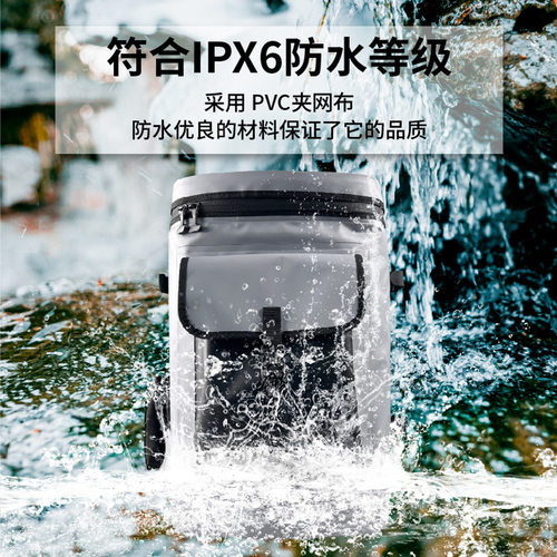 pvc防水包鱼杆钓箱30L超大容量活鱼海钓专用双肩钓鱼竿背包保温箱