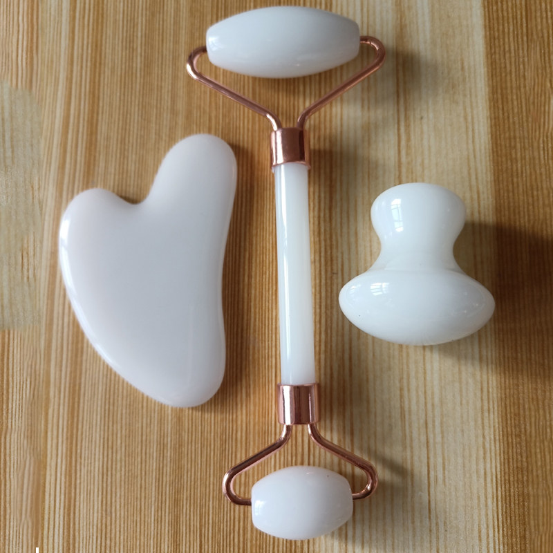 玉石脸部按摩器面部刮痧板瘦脸神器滚轮面部美容仪拨筋棒提拉紧致