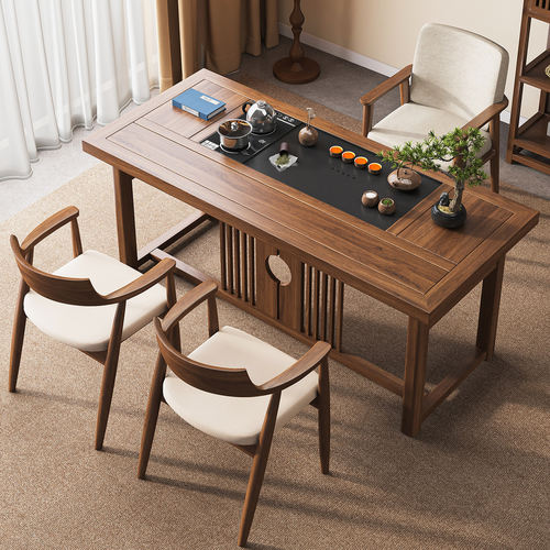 2026新中式实木茶桌椅一键上水