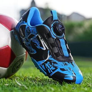 男童足球鞋2026春夏款儿童旋转纽扣训练鞋中大童长钉鞋男孩碎钉鞋