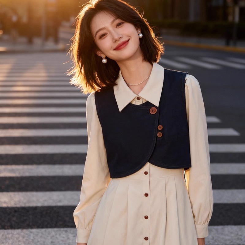 气质穿搭超火两件套法式