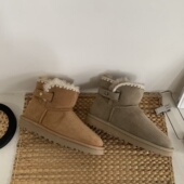 河南桑坡 雪地靴羊皮毛一体保暖防滑棉鞋 毛线皮带扣 2024新款