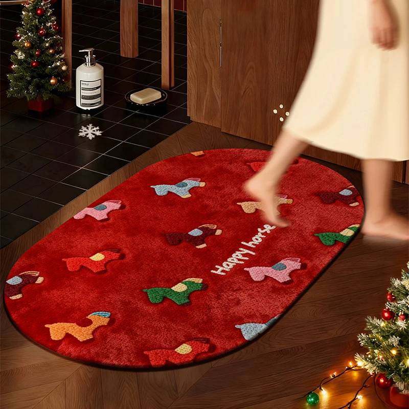 2026新款马年仿亚麻浴室地垫家用吸水防滑脚垫卫生间门口地毯垫子,居家布艺,地毯,淘宝优惠券,粉丝福利购,淘宝优惠卷