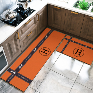 现代轻奢厨房地垫抗疲劳门口可擦防油防水防滑脚垫长条垫子