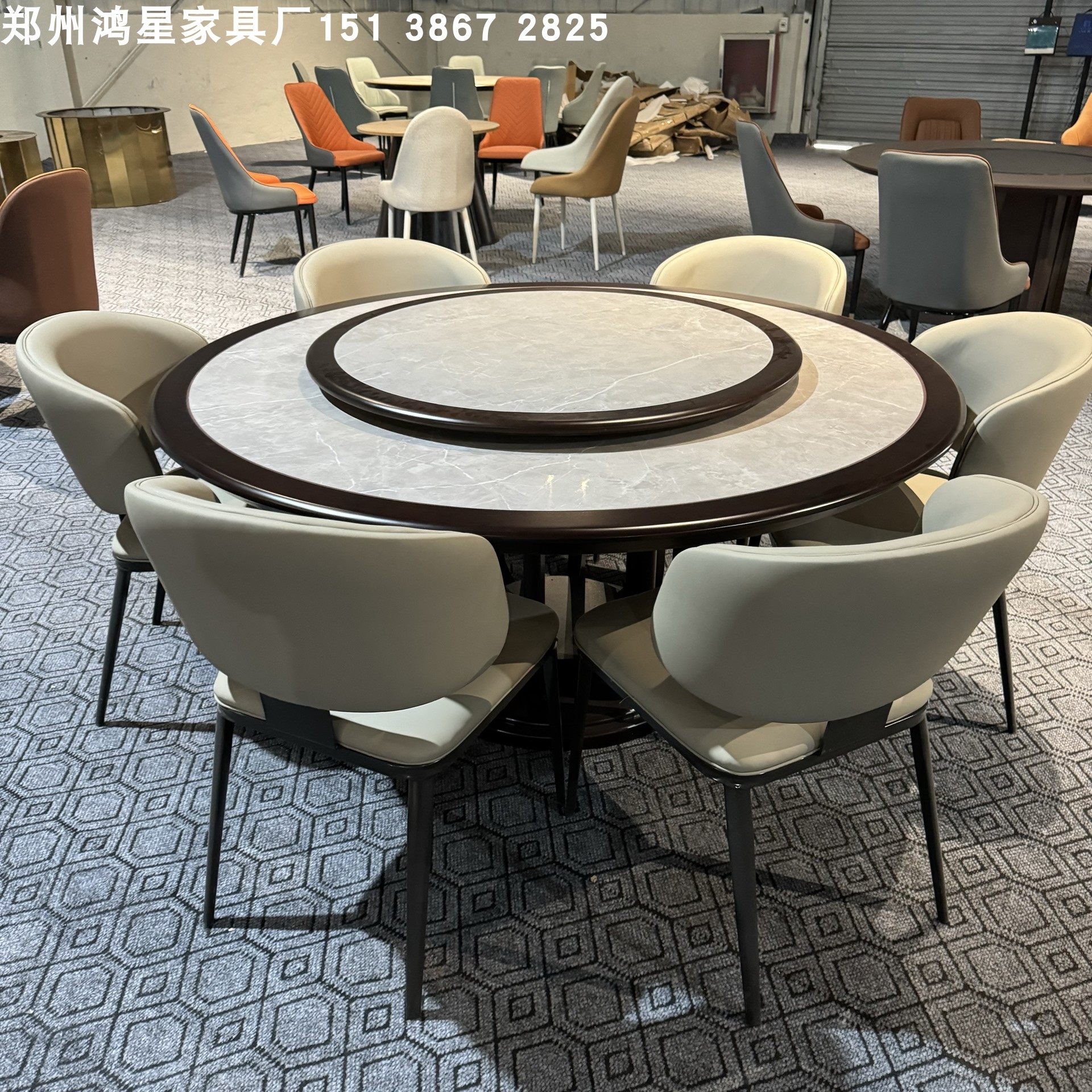 中式酒店餐桌岩板酒店大圆桌餐桌酒店会所商用16人位电磁炉火锅桌,住宅家具,岩板餐桌,淘宝优惠券,粉丝福利购,淘宝优惠卷