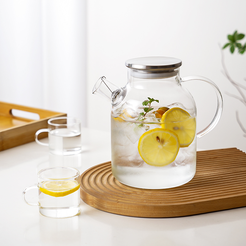 大容量玻璃冷水壶耐高温家用高颜值凉水茶壶果茶壶凉白开水杯套装