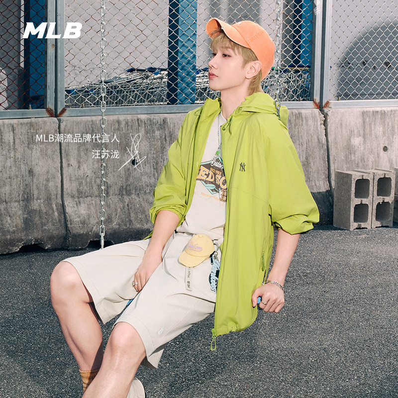 MLB情侣NY凉感防泼水夹克图片