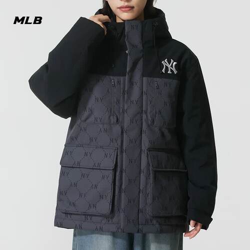 MLB复古logo男女羽绒服冬季新款
