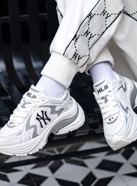 MLB男女同款老爹鞋复古时尚网面厚底增高轻便运动休闲鞋3ARNSPL4N