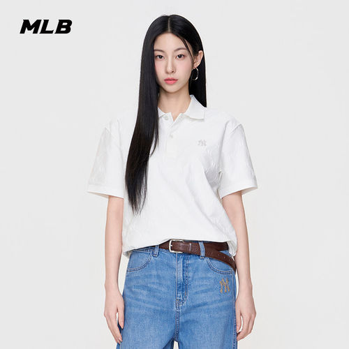 MLB男女NY老花防晒短袖POLO衫