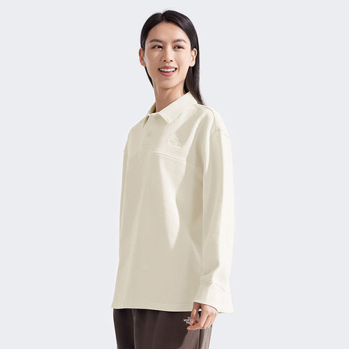 北面女纯棉透气翻领针织Polo衫