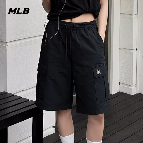MLB情侣NY凉感防泼水工装短裤