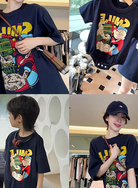 高端短袖T恤一家三口母子母女