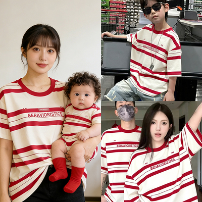 亲子装一家三口全家福服装小月龄