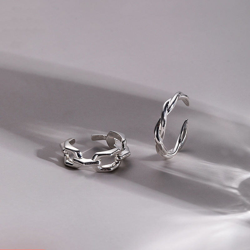 S925银缠绕戒指女ins潮小