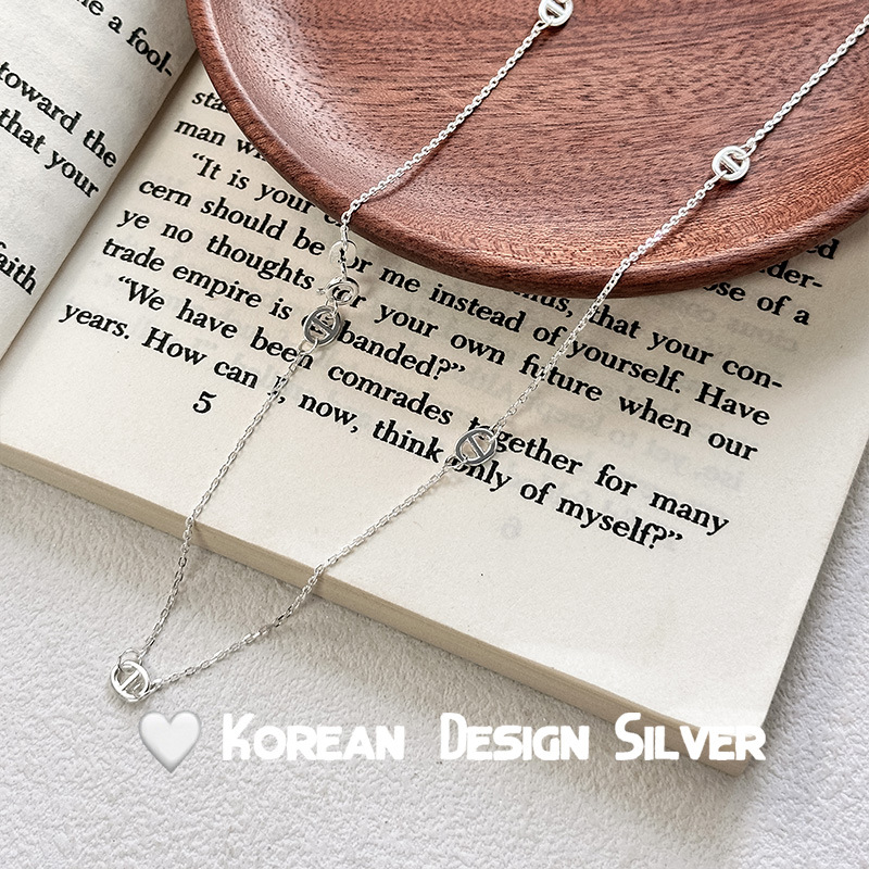 s925纯银猪鼻子项链女ins