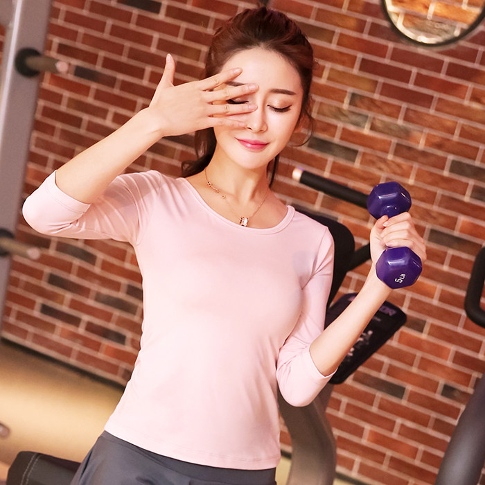 秋新款显瘦瑜伽服上衣 镂空后背T恤七分袖健身房运动上衣吸汗速干,运动/瑜伽/健身/球迷用品,瑜伽t恤,淘宝优惠券,粉丝福利购,淘宝优惠卷