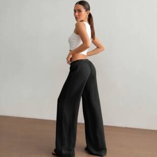 Women's Autumn Casual Tie Texture Pocket Pants Comfortable