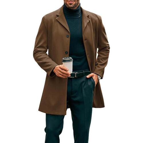 B 37910 Men Winter Overcoat Slim Fit Business修身大衣