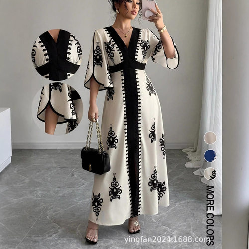 FloralPrintVNeckDressCasual