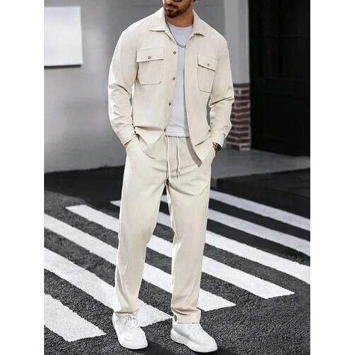 Z 59815 Men Casual Suit Set Plain Sport Herringbone西装套装