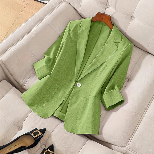Women'sSolidColorWovenButton