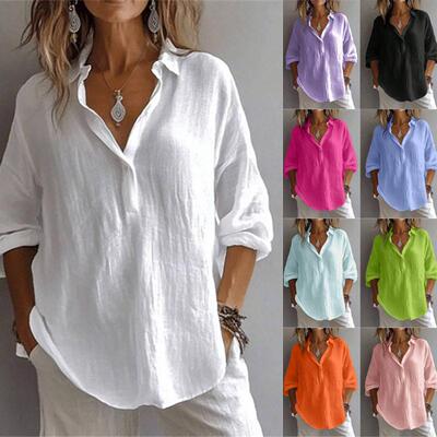 Women's Fashion Lapel Collared Breathable Fabric Casual